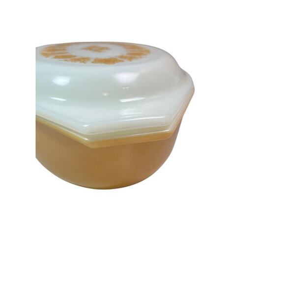 VTG 70s Pyrex Butterfly Gold 1.5 quart Oval Casserole Baking Dish with Lid - Picture 9 of 13